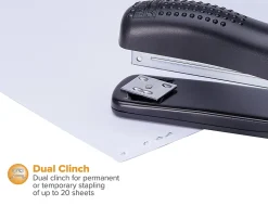 Bostitch® Ergonomic Desktop Stapler, 20 Sheets Capacity, Black