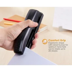 Bostitch® Ergonomic Desktop Stapler, 20 Sheets Capacity, Black