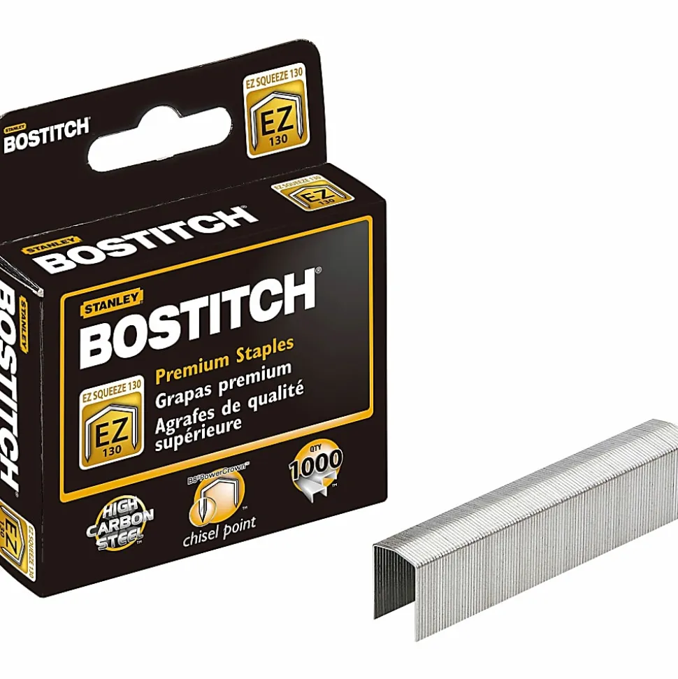 Bostitch® EZ Squeeze™ 130 B8® PowerCrown™ Premium Staples, Half-Strip, Box Of 1,000