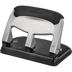 Bostitch® EZ Squeeze 3-Hole Punch, Black/Silver