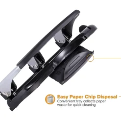 Bostitch® EZ Squeeze 3-Hole Punch, Black/Silver