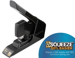 Bostitch EZ Squeeze™ 130-Sheet Heavy-Duty Stapler With Antimicrobial Protection, Black
