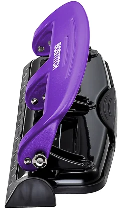 Bostitch® EZ Squeeze™ Three-Hole Punch, 12 Sheet Capacity, Purple