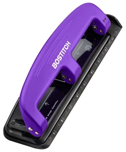 Bostitch® EZ Squeeze™ Three-Hole Punch, 12 Sheet Capacity, Purple