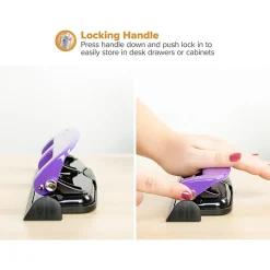 Bostitch® EZ Squeeze™ Three-Hole Punch, 12 Sheet Capacity, Purple