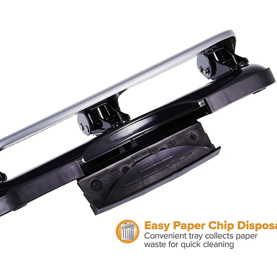Bostitch® EZ Squeeze™ Three-Hole Punch, 20 Sheet Capacity, Black/Silver