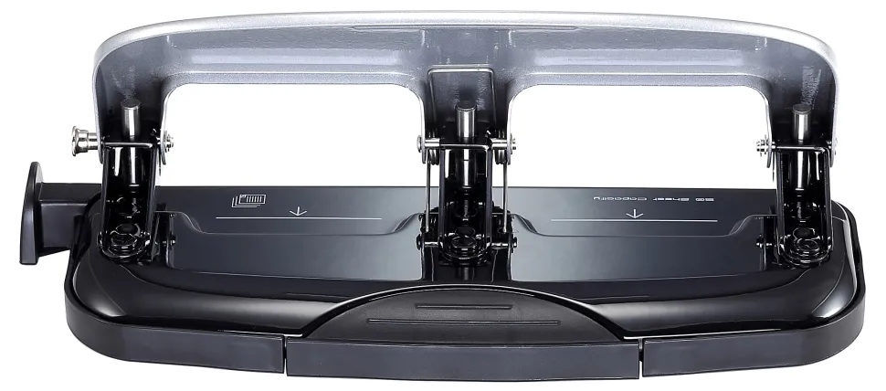 Bostitch® EZ Squeeze™ Three-Hole Punch, 20 Sheet Capacity, Black/Silver