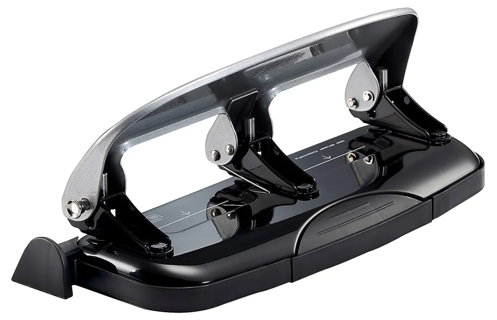 Bostitch® EZ Squeeze™ Three-Hole Punch, 20 Sheet Capacity, Black/Silver