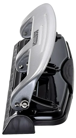 Bostitch® EZ Squeeze™ Three-Hole Punch, 12 Sheet Capacity, Black/Silver