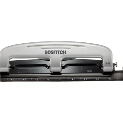 Bostitch® EZ Squeeze™ Three-Hole Punch, 12 Sheet Capacity, Black/Silver