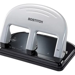 Bostitch® EZ Squeeze™ Three-Hole Punch, 40 Sheet Capacity, Black/Silver
