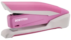 Bostitch InCourageâ„¢ Spring-Powered Desktop Stapler With Antimicrobial Protection, 20 Sheets Capacity, Pink/White