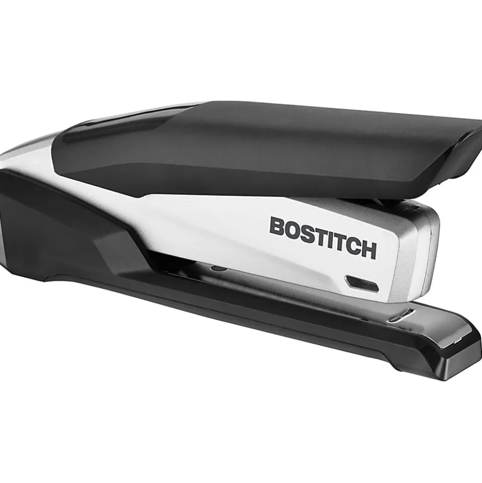 Bostitch® InPower™ Premium Spring-Powered Desktop Stapler, 28 Sheets Capacity, Black/Silver