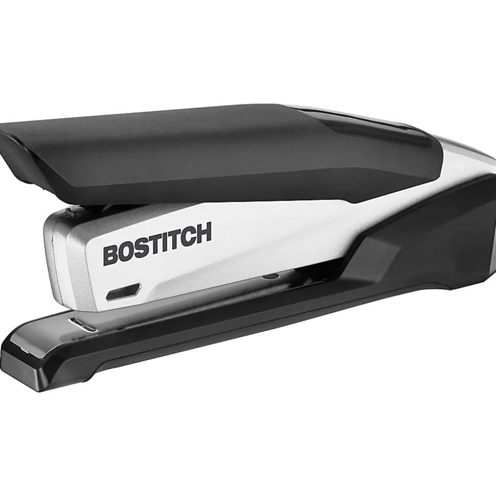 Bostitch® InPower™ Premium Spring-Powered Desktop Stapler, 28 Sheets Capacity, Black/Silver