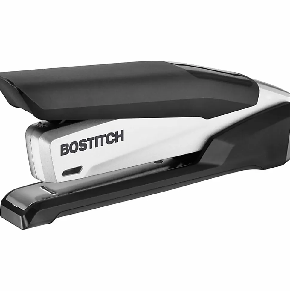 Bostitch® InPower™ Premium Spring-Powered Desktop Stapler, 28 Sheets Capacity, Black/Silver