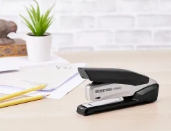 Bostitch® InPower™ Premium Spring-Powered Desktop Stapler, 28 Sheets Capacity, Black/Silver