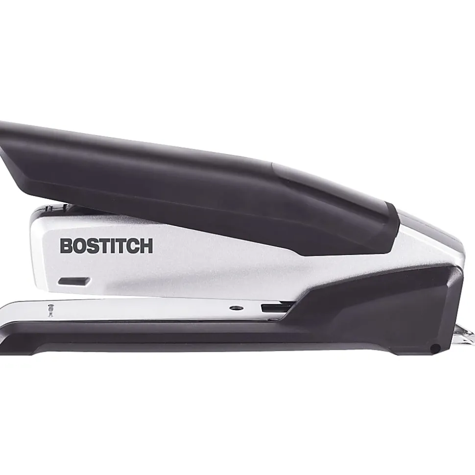 Bostitch® InPower™ Premium Spring-Powered Desktop Stapler, 28 Sheets Capacity, Black/Silver