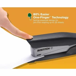 Bostitch InPower Spring Powered Desktop Stapler, 20 Sheet Capacity, Black/Gray
