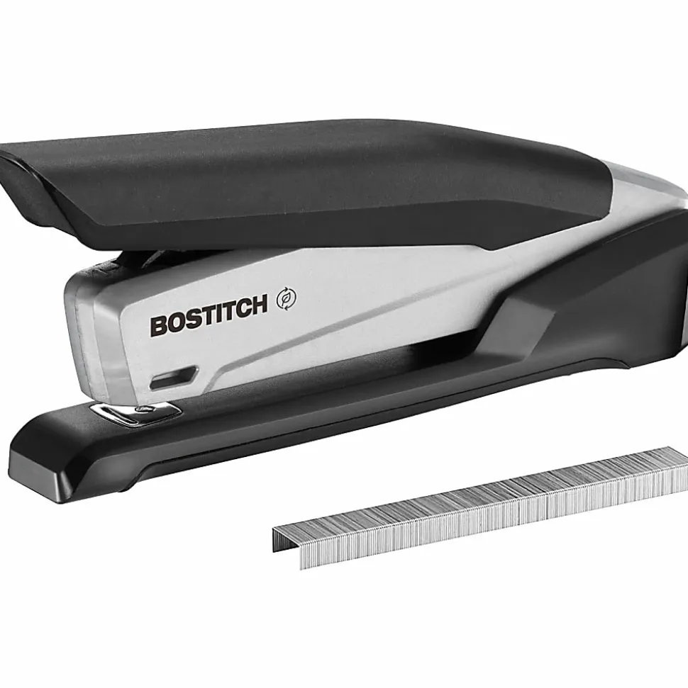 Bostitch InPower Spring Powered Desktop Stapler, 20 Sheet Capacity, Black/Gray