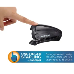 Bostitch® Inspire™ Spring-Powered Compact Stapler, 15 Sheet Capacity, Black