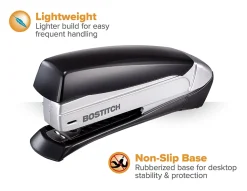 Bostitch Inspire™ Spring-Powered Premium Desktop Stapler, Black/Silver