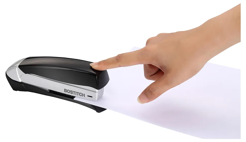 Bostitch Inspire™ Spring-Powered Premium Desktop Stapler, Black/Silver