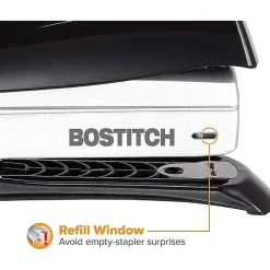 Bostitch Inspire™ Spring-Powered Premium Desktop Stapler, Black/Silver