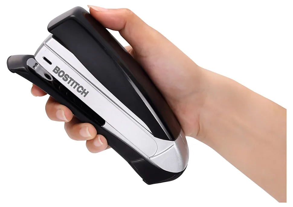 Bostitch Inspire™ Spring-Powered Premium Desktop Stapler, Black/Silver