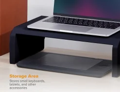 Bostitch® Konnect Monitor Stand, 2-3/8”H x 16-3/16”W x 9-7/8”D, Black