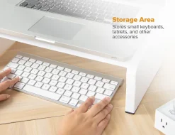 Bostitch® Konnect Monitor Stand, 2-3/8”H x 16-3/16”W x 9-7/8”D, White