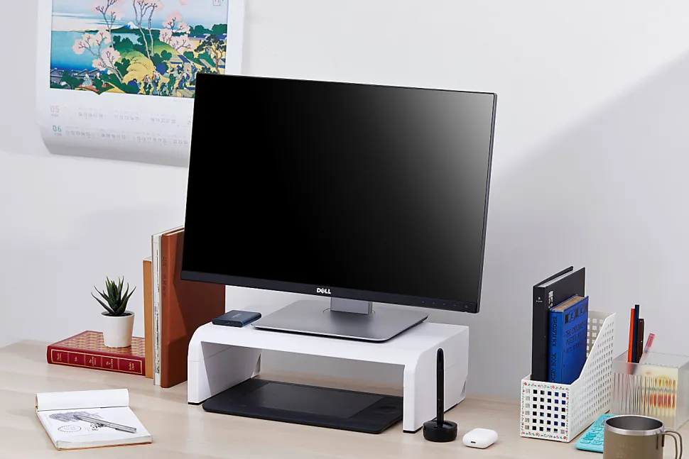Bostitch® Konnect Monitor Stand, 2-3/8”H x 16-3/16”W x 9-7/8”D, White