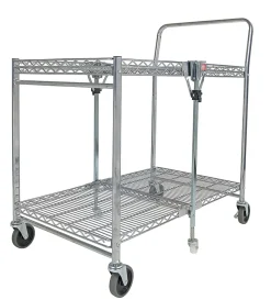 Bostitch® Large Stow-Away Folding Cart, 39" x 23-1/2" x 37-1/2", Chrome