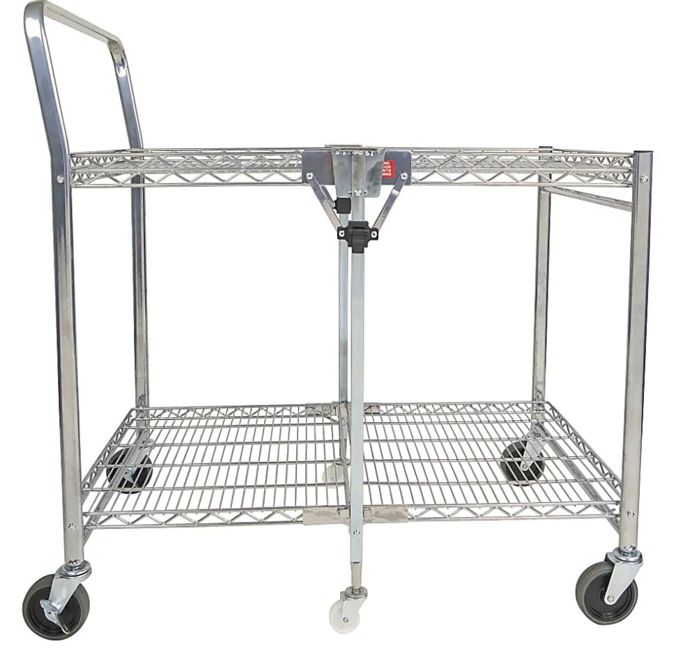 Bostitch® Large Stow-Away Folding Cart, 39" x 23-1/2" x 37-1/2", Chrome