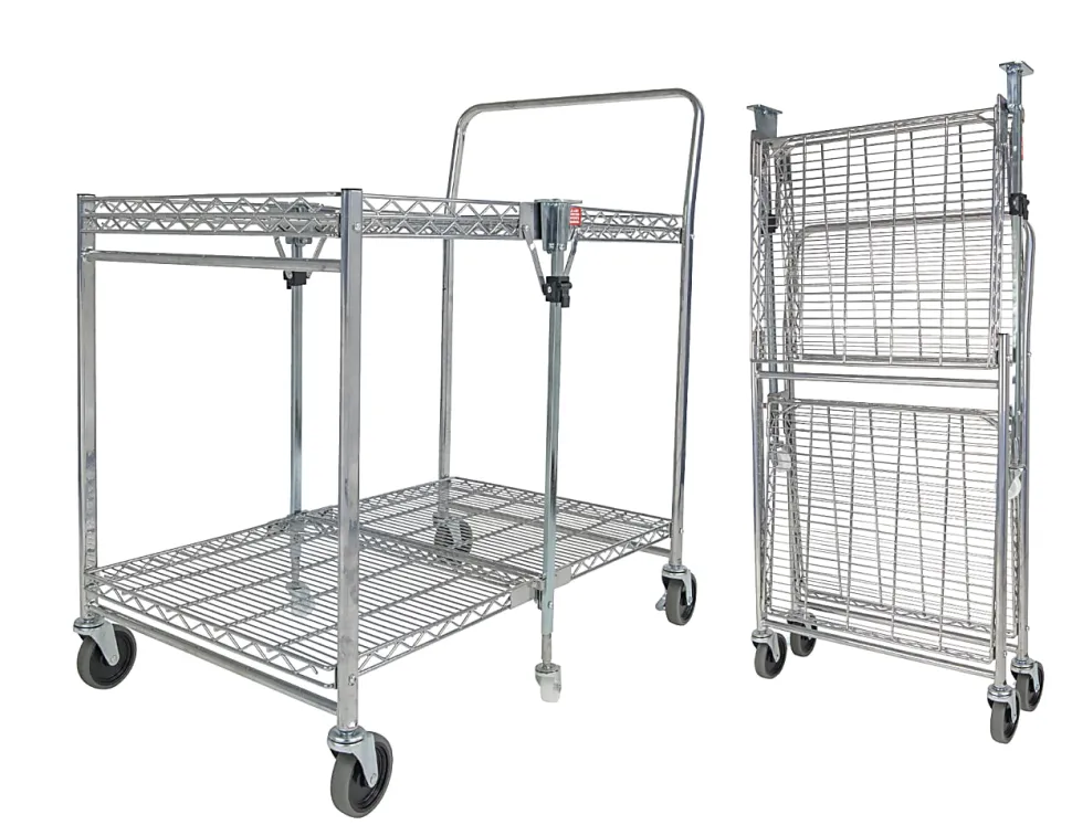 Bostitch® Large Stow-Away Folding Cart, 39" x 23-1/2" x 37-1/2", Chrome