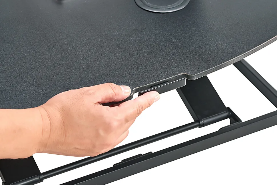 Bostitch® Manual Standing Desk Riser, 15-3/4"H x 31"W x 22"D, Black