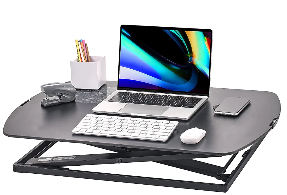 Bostitch® Manual Standing Desk Riser, 15-3/4"H x 31"W x 22"D, Black