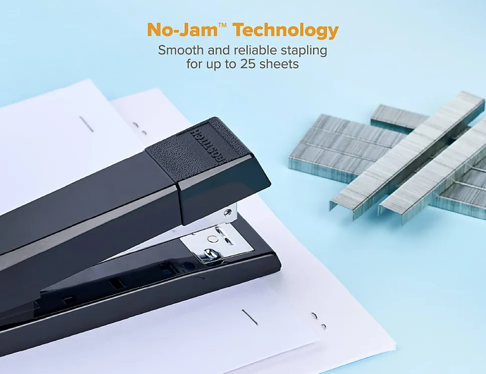Bostitch Office No-Jam Premium Desktop Stapler, Full-Strip, Black
