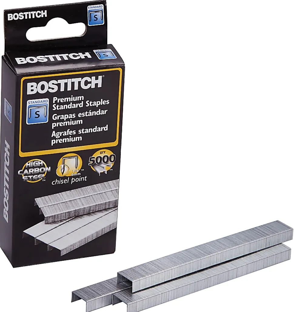 Bostitch® Office Premium Standard Staples, 1/4" Full Strip, Box Of 5,000 Staples