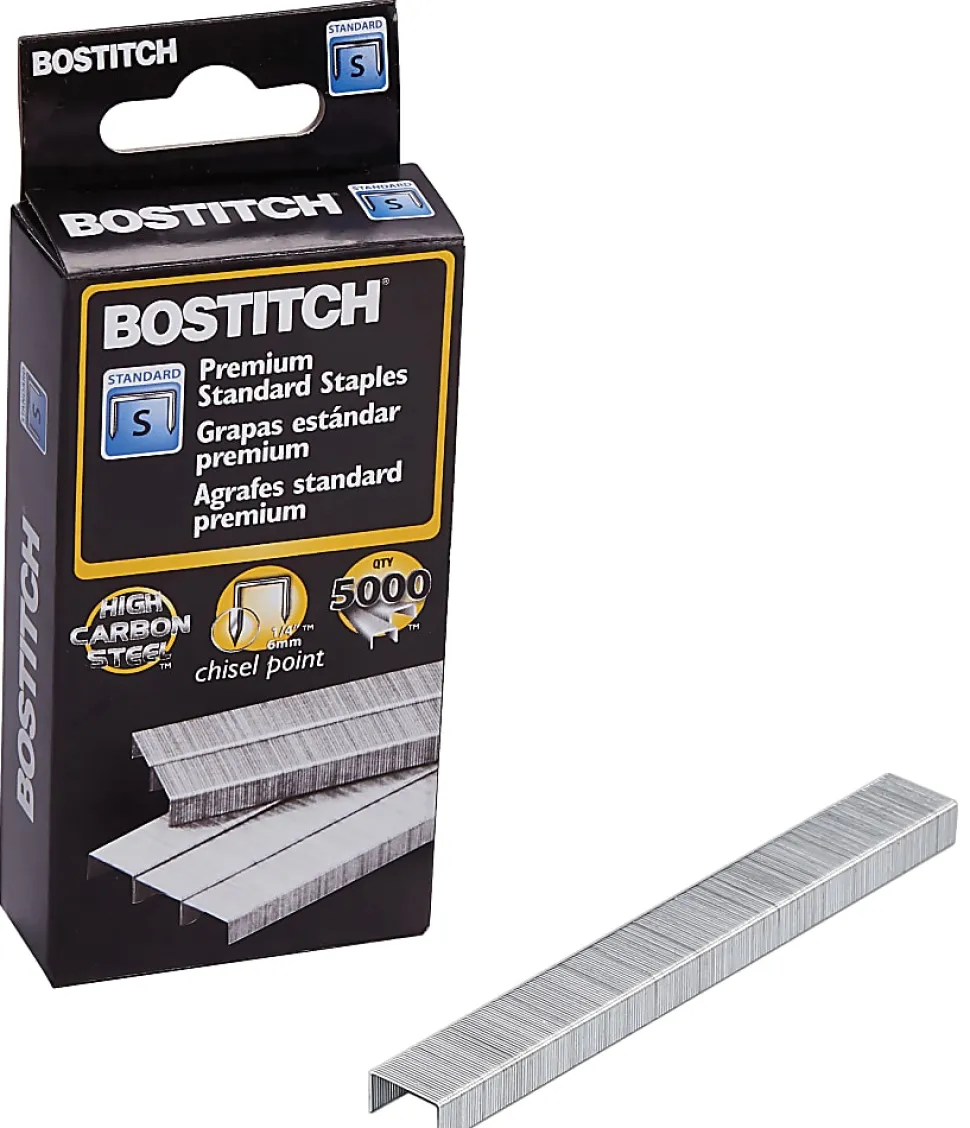 Bostitch® Office Premium Standard Staples, 1/4" Full Strip, Box Of 5,000 Staples