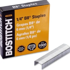 Bostitch PowerCrown Premium Staples, 210 Per Strip, 1/4