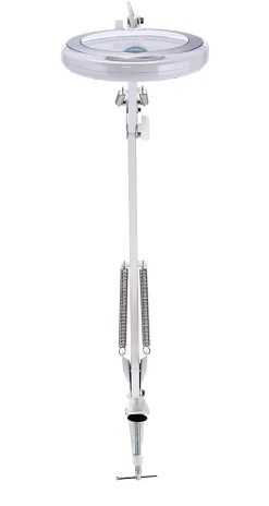 Bostitch® PureOptics LED VLED600 Magnifying Desk Lamp With Clamp Mount, 22"H, White
