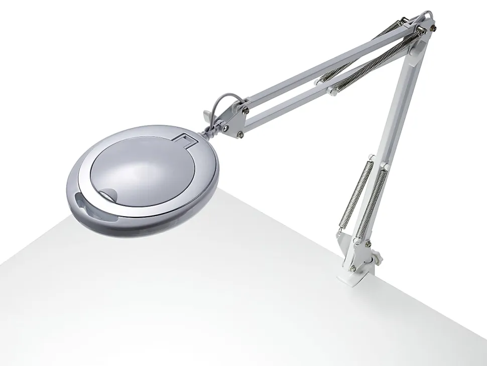 Bostitch® PureOptics LED VLED600 Magnifying Desk Lamp With Clamp Mount, 22"H, White
