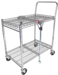 Bostitch® Small Stow-Away Folding Cart, 39" x 19-1/2" x 31", Chrome