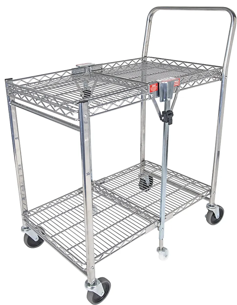 Bostitch® Small Stow-Away Folding Cart, 39" x 19-1/2" x 31", Chrome