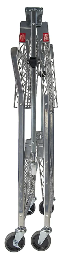 Bostitch® Small Stow-Away Folding Cart, 39" x 19-1/2" x 31", Chrome