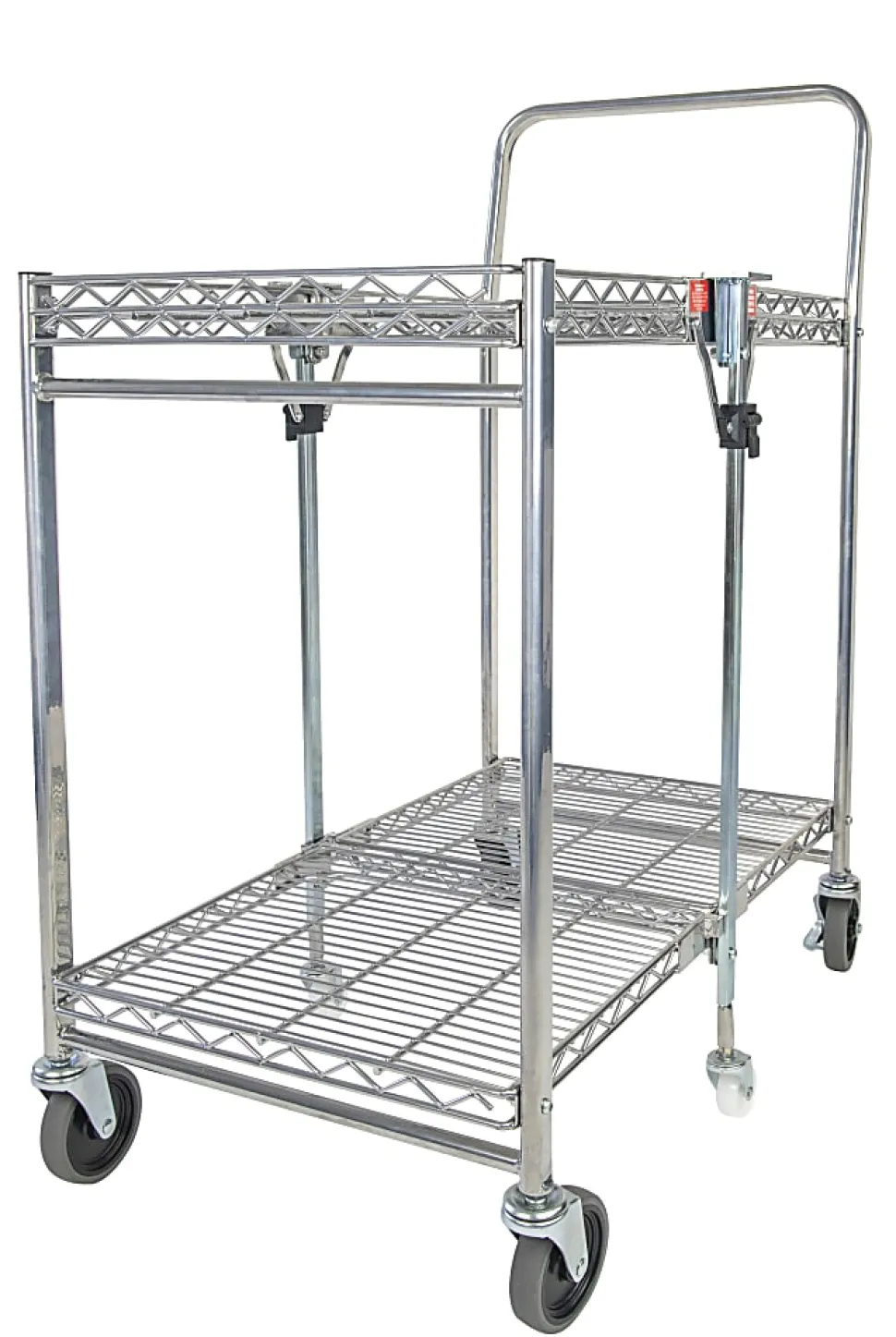 Bostitch® Small Stow-Away Folding Cart, 39" x 19-1/2" x 31", Chrome