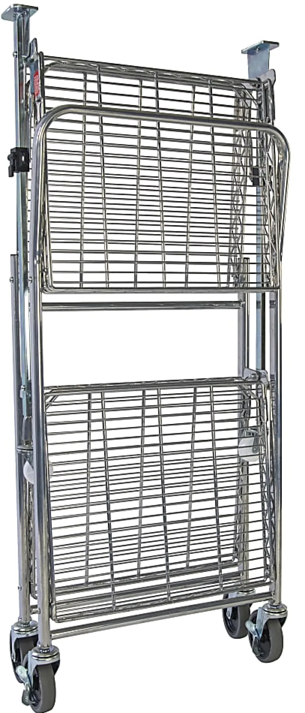 Bostitch® Small Stow-Away Folding Cart, 39" x 19-1/2" x 31", Chrome
