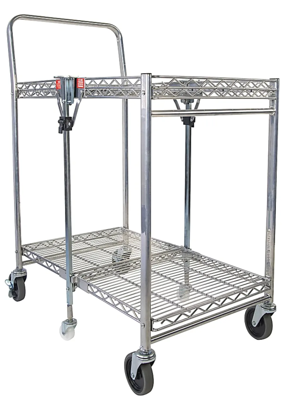 Bostitch® Small Stow-Away Folding Cart, 39" x 19-1/2" x 31", Chrome