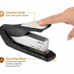 Bostitch Spring-Powered Premium Heavy Duty Stapler, Black/Silver
