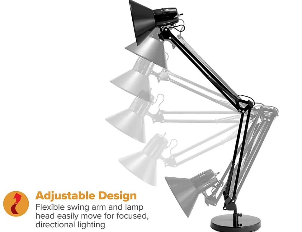 Bostitch® Swing Arm LED Desk Lamp, 16-15/16"H, Black